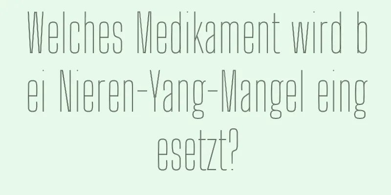 Welches Medikament wird bei Nieren-Yang-Mangel eingesetzt?