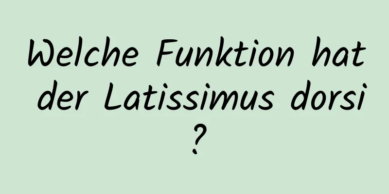 Welche Funktion hat der Latissimus dorsi?