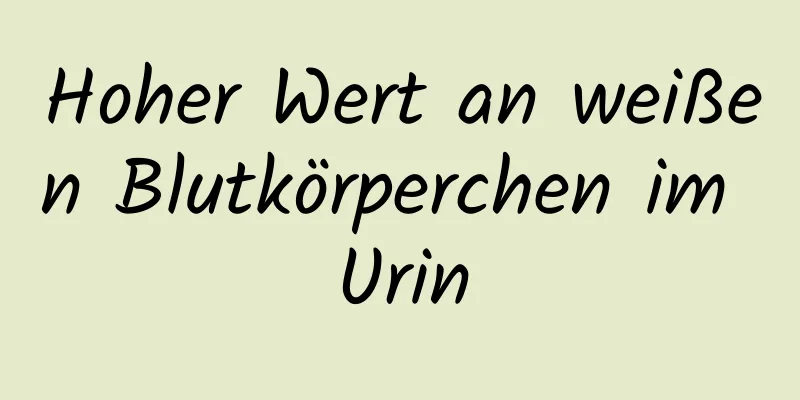 Hoher Wert an weißen Blutkörperchen im Urin