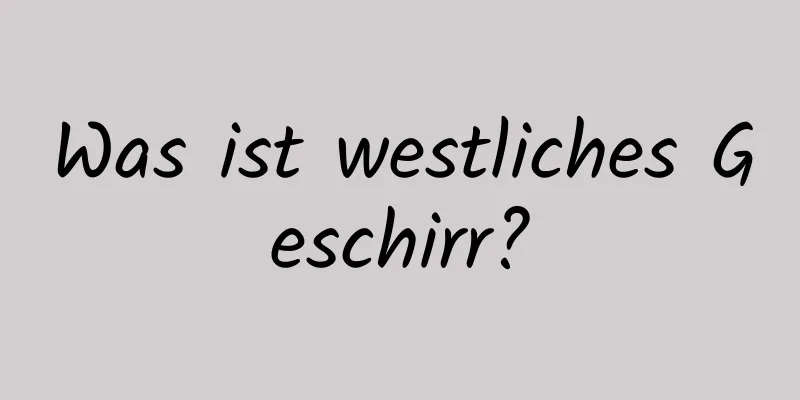 Was ist westliches Geschirr?