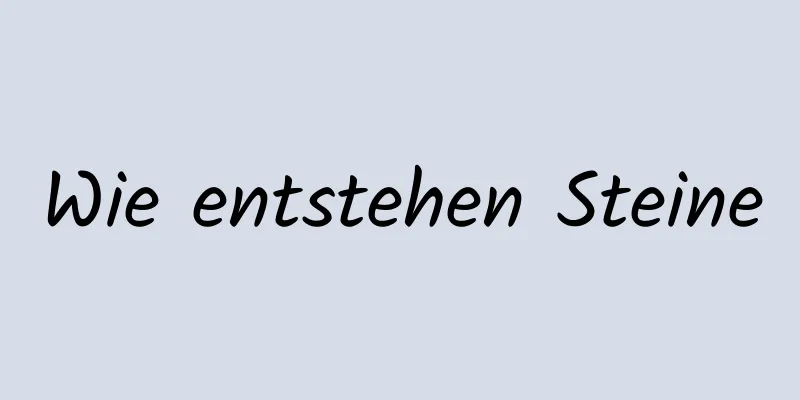 Wie entstehen Steine