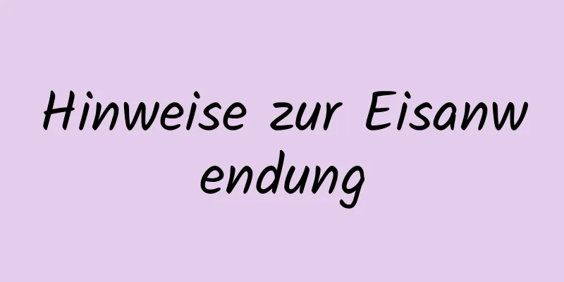 Hinweise zur Eisanwendung