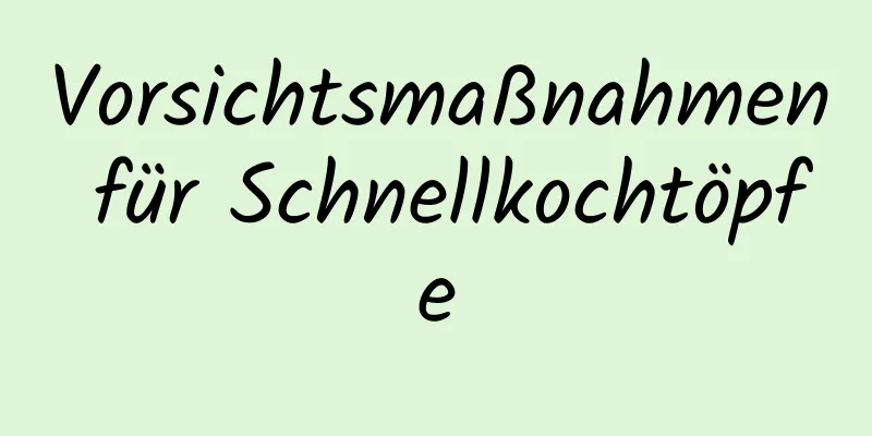 Vorsichtsmaßnahmen für Schnellkochtöpfe
