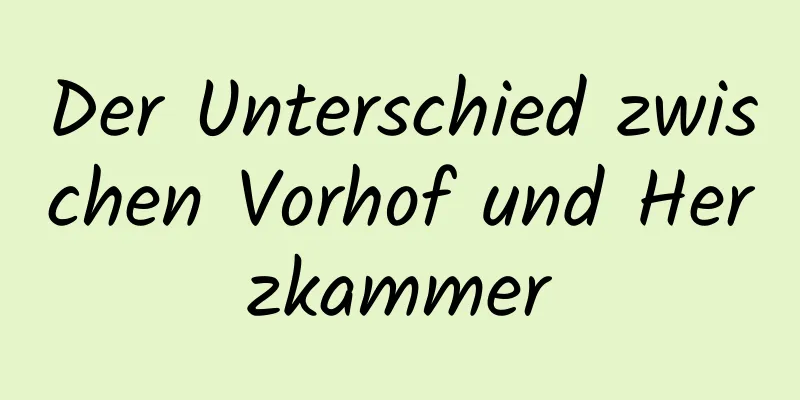 Der Unterschied zwischen Vorhof und Herzkammer
