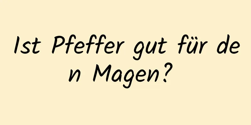 Ist Pfeffer gut für den Magen? 