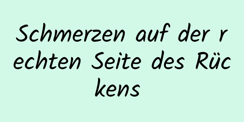 Schmerzen auf der rechten Seite des Rückens 