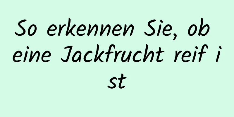 So erkennen Sie, ob eine Jackfrucht reif ist