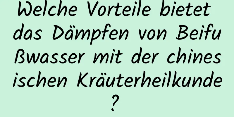 Welche Vorteile bietet das Dämpfen von Beifußwasser mit der chinesischen Kräuterheilkunde? 