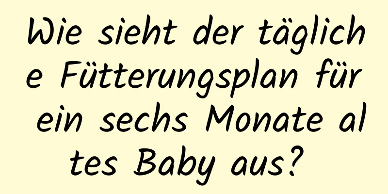 Wie sieht der tägliche Fütterungsplan für ein sechs Monate altes Baby aus? 