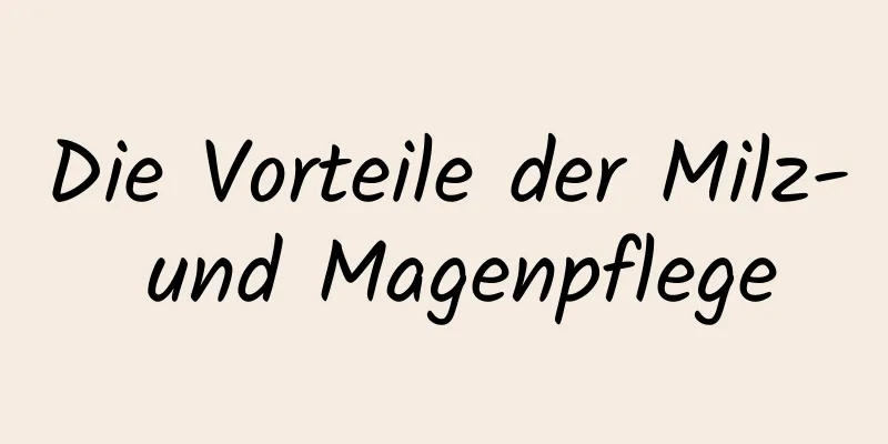 Die Vorteile der Milz- und Magenpflege