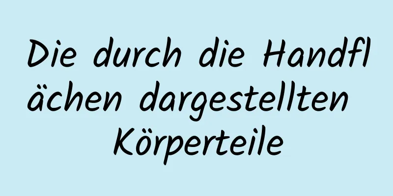 Die durch die Handflächen dargestellten Körperteile
