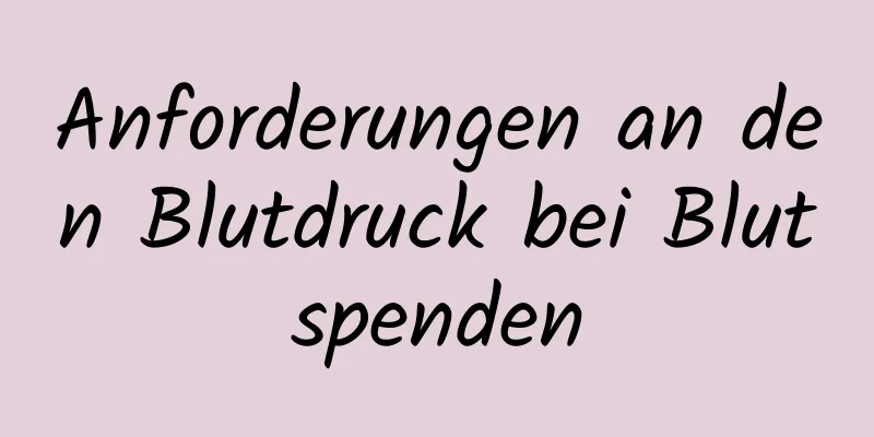 Anforderungen an den Blutdruck bei Blutspenden