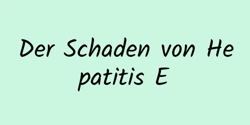 Der Schaden von Hepatitis E