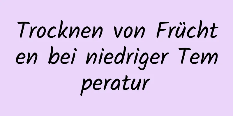 Trocknen von Früchten bei niedriger Temperatur