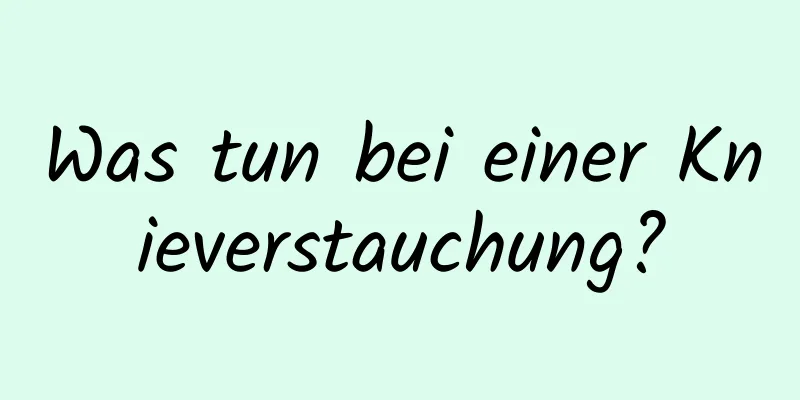 Was tun bei einer Knieverstauchung?