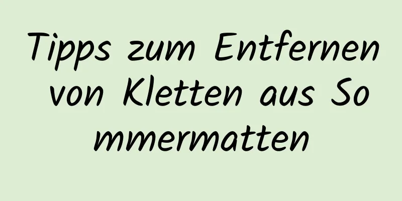 Tipps zum Entfernen von Kletten aus Sommermatten