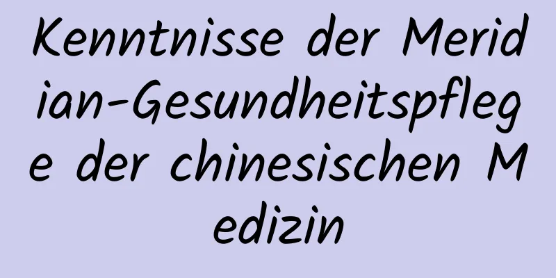 Kenntnisse der Meridian-Gesundheitspflege der chinesischen Medizin