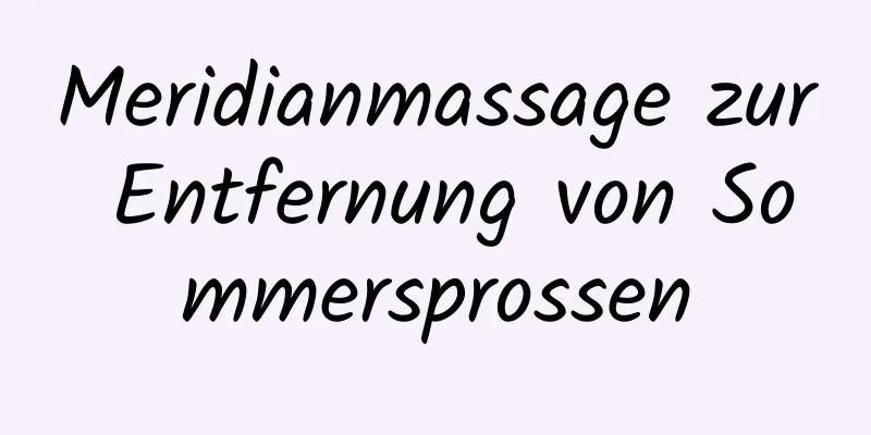 Meridianmassage zur Entfernung von Sommersprossen