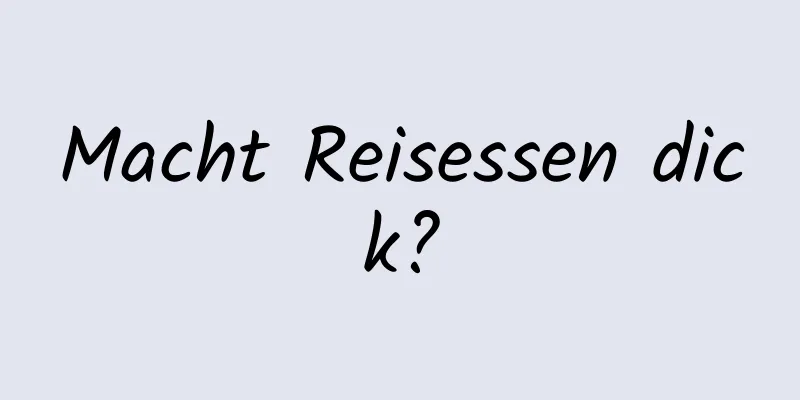 Macht Reisessen dick?