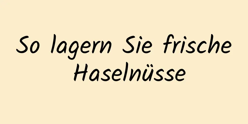 So lagern Sie frische Haselnüsse