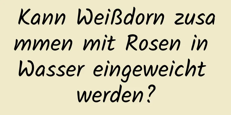 Kann Weißdorn zusammen mit Rosen in Wasser eingeweicht werden?