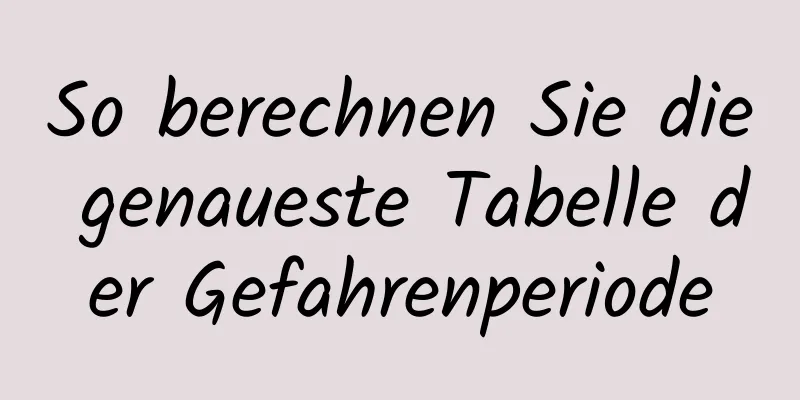 So berechnen Sie die genaueste Tabelle der Gefahrenperiode