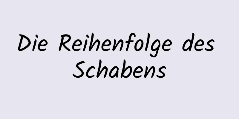 Die Reihenfolge des Schabens