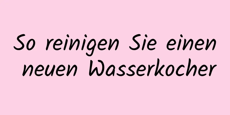So reinigen Sie einen neuen Wasserkocher