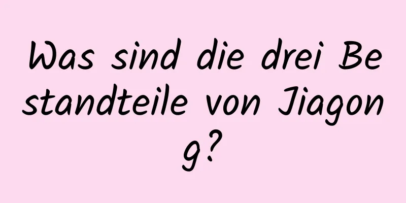 Was sind die drei Bestandteile von Jiagong?