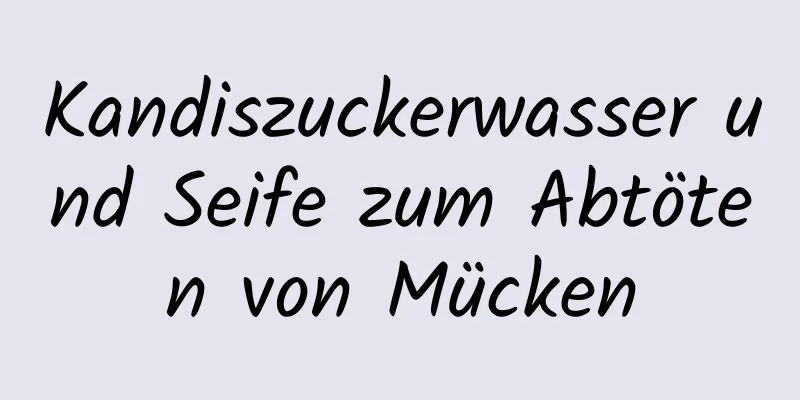 Kandiszuckerwasser und Seife zum Abtöten von Mücken