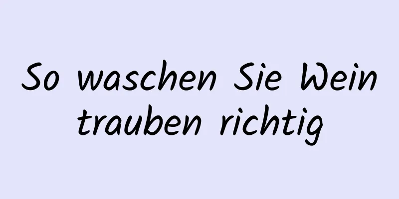 So waschen Sie Weintrauben richtig