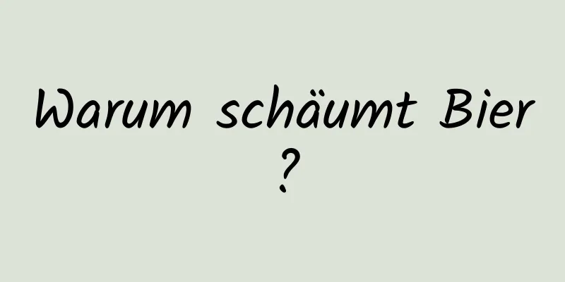 Warum schäumt Bier?