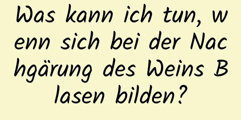 Was kann ich tun, wenn sich bei der Nachgärung des Weins Blasen bilden?