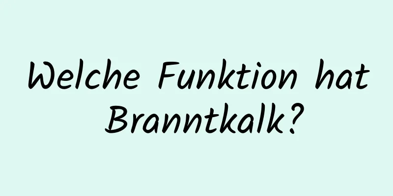 Welche Funktion hat Branntkalk?
