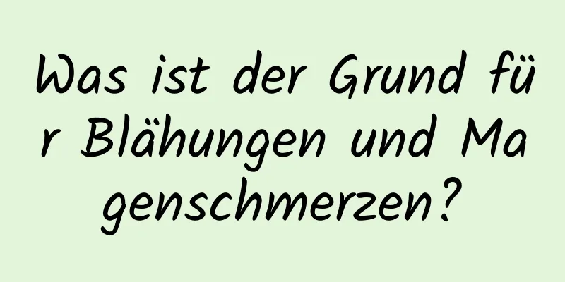 Was ist der Grund für Blähungen und Magenschmerzen?
