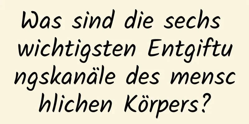Was sind die sechs wichtigsten Entgiftungskanäle des menschlichen Körpers?