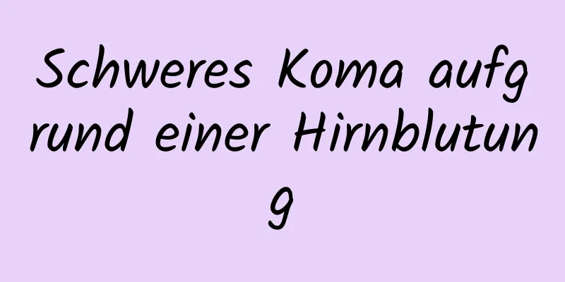 Schweres Koma aufgrund einer Hirnblutung