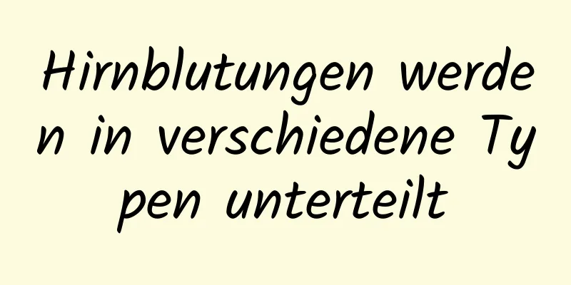 Hirnblutungen werden in verschiedene Typen unterteilt