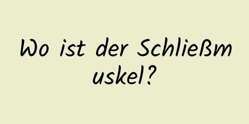 Wo ist der Schließmuskel?