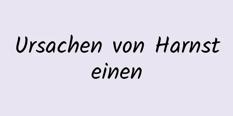 Ursachen von Harnsteinen