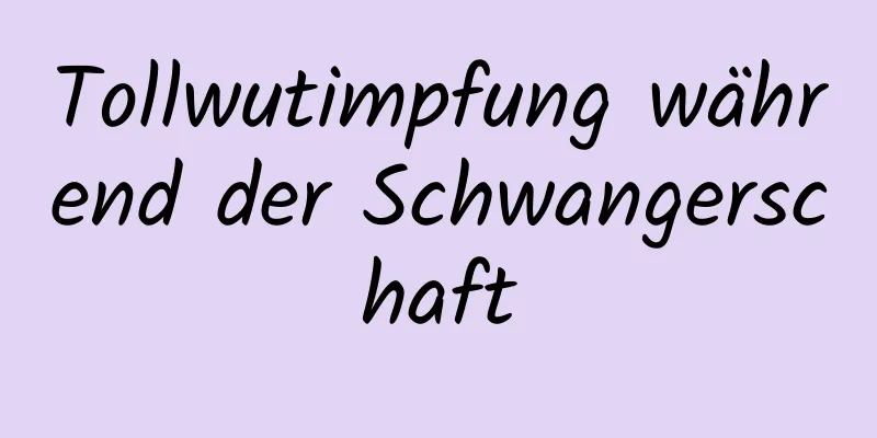 Tollwutimpfung während der Schwangerschaft
