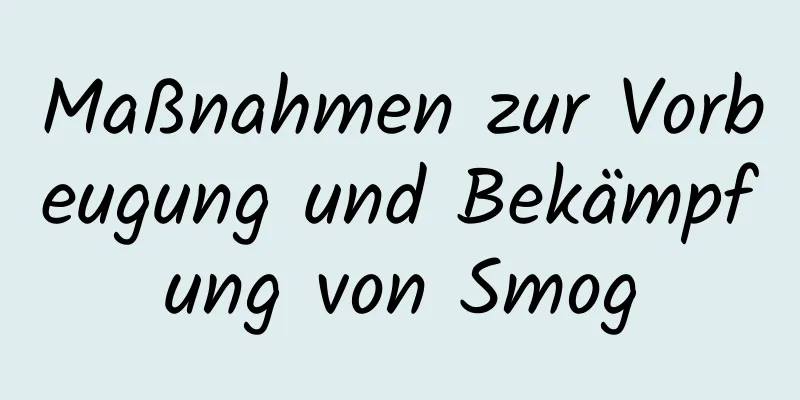 Maßnahmen zur Vorbeugung und Bekämpfung von Smog