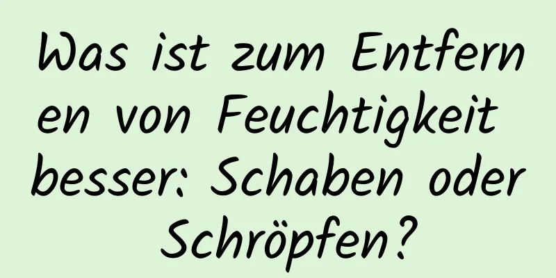 Was ist zum Entfernen von Feuchtigkeit besser: Schaben oder Schröpfen?