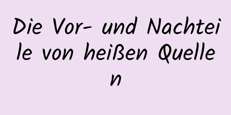 Die Vor- und Nachteile von heißen Quellen