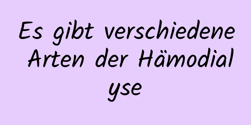 Es gibt verschiedene Arten der Hämodialyse