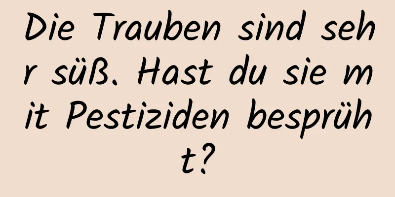 Die Trauben sind sehr süß. Hast du sie mit Pestiziden besprüht?