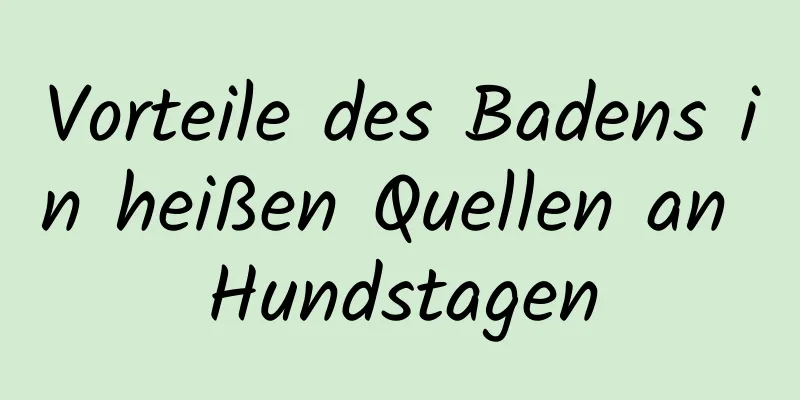 Vorteile des Badens in heißen Quellen an Hundstagen