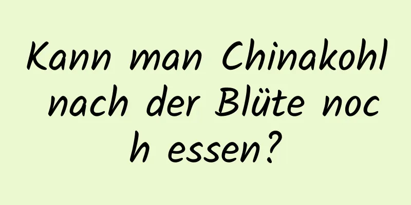 Kann man Chinakohl nach der Blüte noch essen?