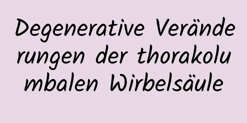 Degenerative Veränderungen der thorakolumbalen Wirbelsäule
