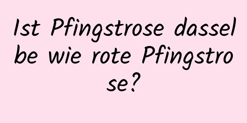 Ist Pfingstrose dasselbe wie rote Pfingstrose?